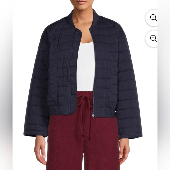 🔥NWT The Get Women’s XL Quilted Cropped Bomber Jacket - Picture 3 of 16
